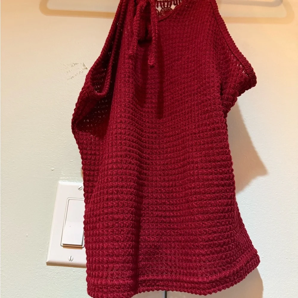 NWOT Red Cropped Ribbed Tank Top - Picture 4 of 6